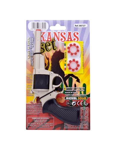 Pack 2 blister pistolas Kansas set 8 tiros