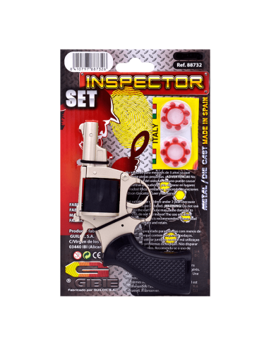 Pack 2 blister pistolas Inspector corta set 8 tiros