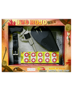 Caja Pistola 8 tiros + fulminantes + cartuchera + cinturón