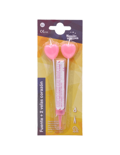 SALDO - Fuente Tarta + 2 Velas Corazón