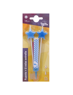 Caja Estándar Fuente Tarta + 2 Velas Estrella