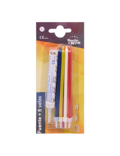 Fuente Tarta + 8 Velas