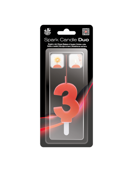 Bengala + Vela DUO 3 ROJO