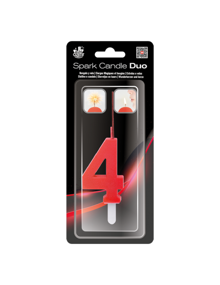 Bengala + Vela DUO 4 ROJO