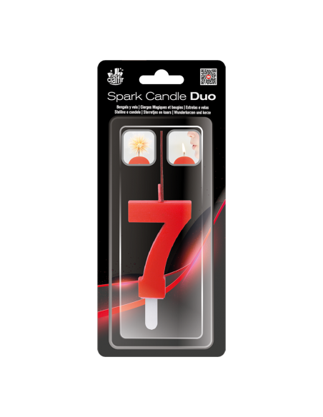 Bengala + Vela DUO 7 ROJO