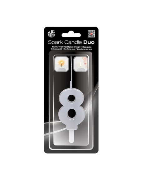 Bengala + Vela DUO 8 PLATA