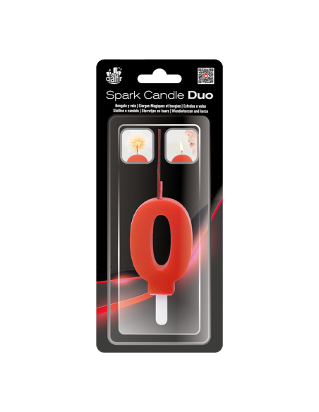 Bengala + Vela DUO 0 ROJO