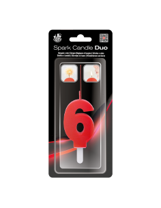 Caja Estándar Bengala + Vela DUO 6 ROJO