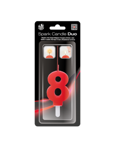 Caja Estándar Bengala + Vela DUO 8 ROJO