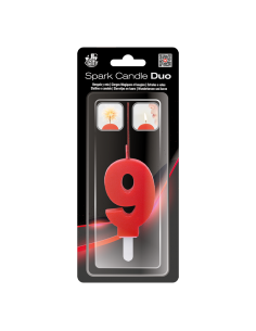 Caja Estándar Bengala + Vela DUO 9 ROJO